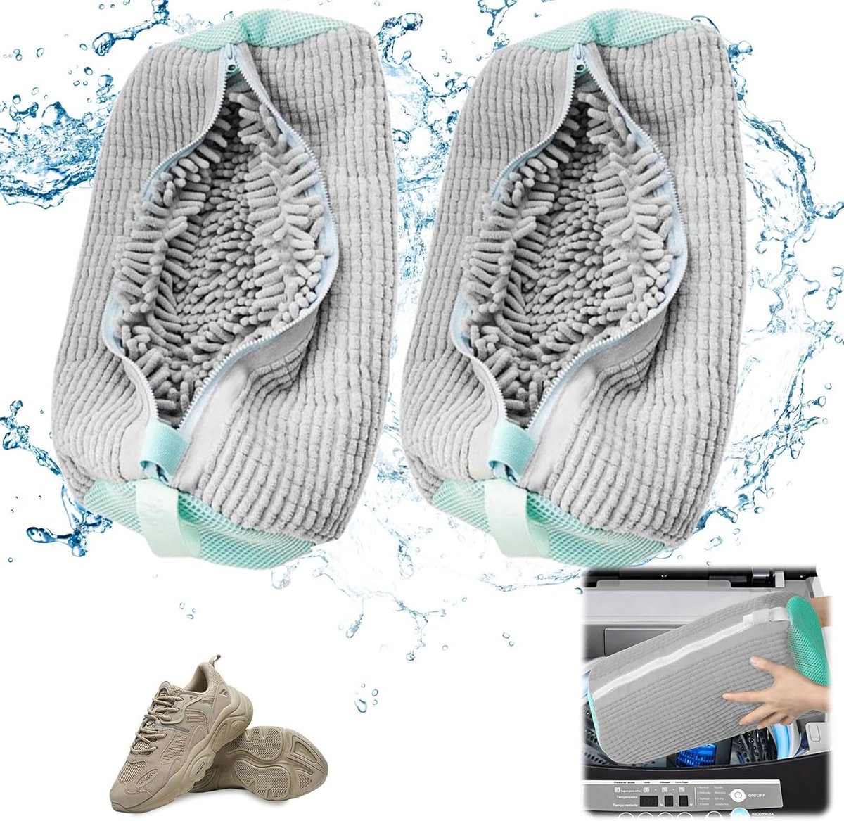 Wasmachine Tas voor Sneakers en Schoenen - Beschermende Fijnwaszak met Droogfunctie