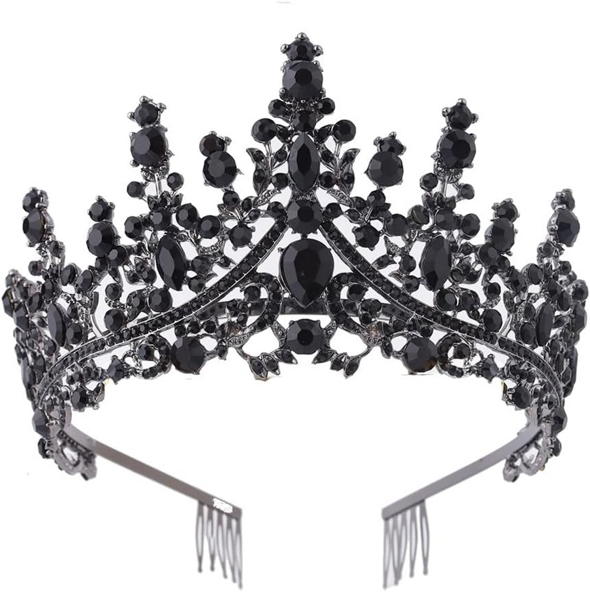 Glanzende Kristallen Tiara & Haaraccessoire voor Bruiloft, Feest en Verjaardag - Zilverkleurig