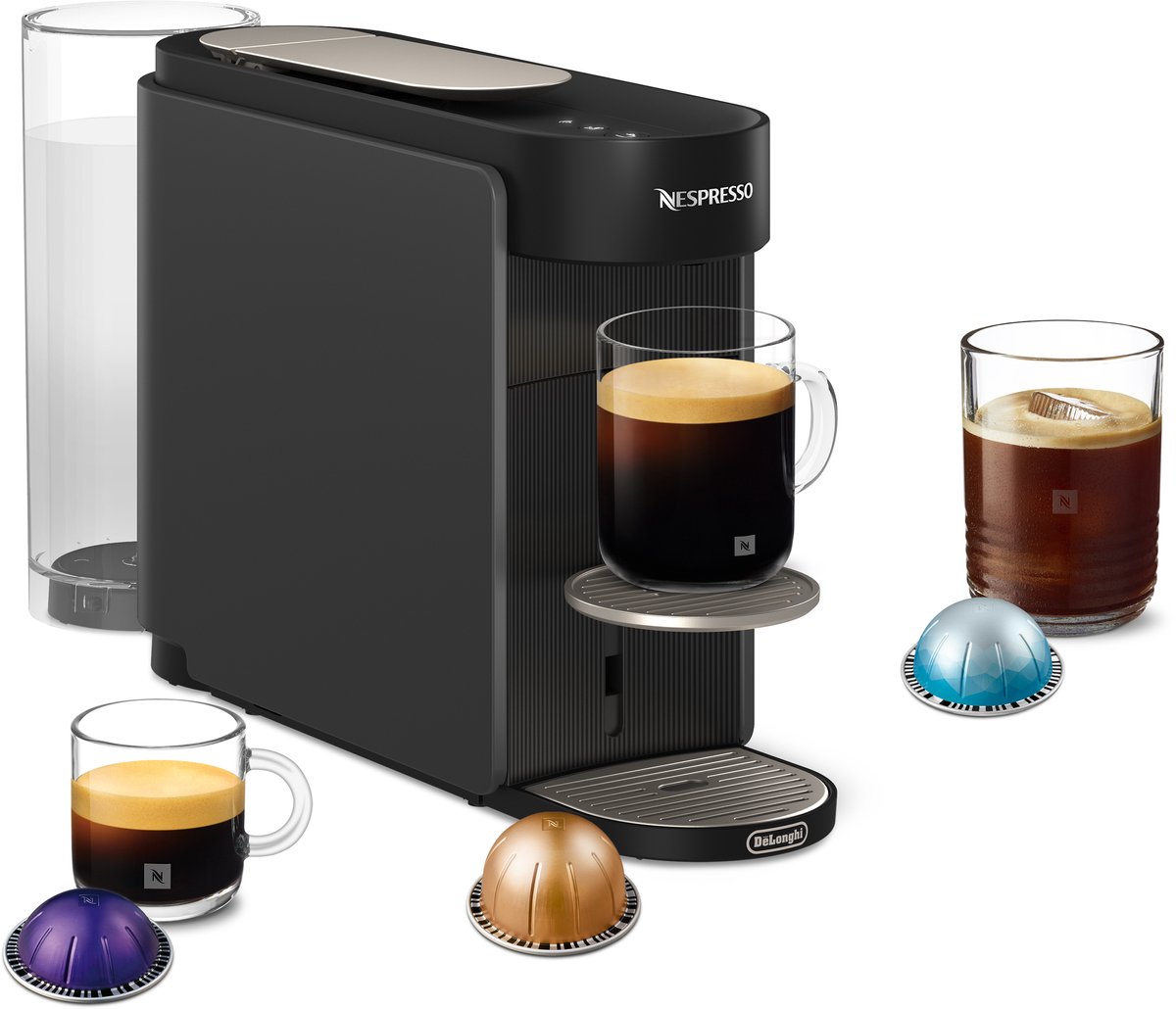 De'Longhi Nespresso Vertuo Up ENV200.GY - KoffieCupmachine - 1.4 L - Snel Opgewarmd - Antraciet thumbnail 2