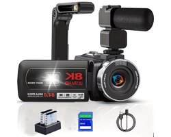 8K Video Recorder Camera – Videocamera – Camcorder – Filmcamera – Digitale Camera – 64MP Sensor – Infrarood Nachtzicht – 18x Digitale Zoom – 3,0-Inch Touchscreen – USB Oplaadbaar – Inclusief Afstandsbediening