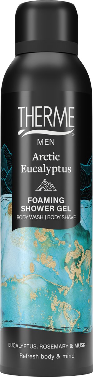 Therme Men Arctic Eucalyptus Foaming Shower Gel - 3 x 200 ml - Voordeelverpakking