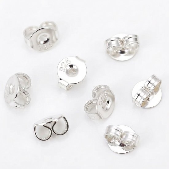Plaquettes arrière boucles d'oreilles - fermoirs - bouchons boucles d'oreilles - 8 pièces