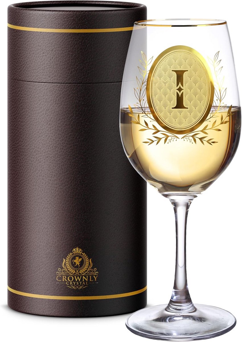 Gegraveerd Witte Wijnglas met Initialen Cadeau voor Vrouwen