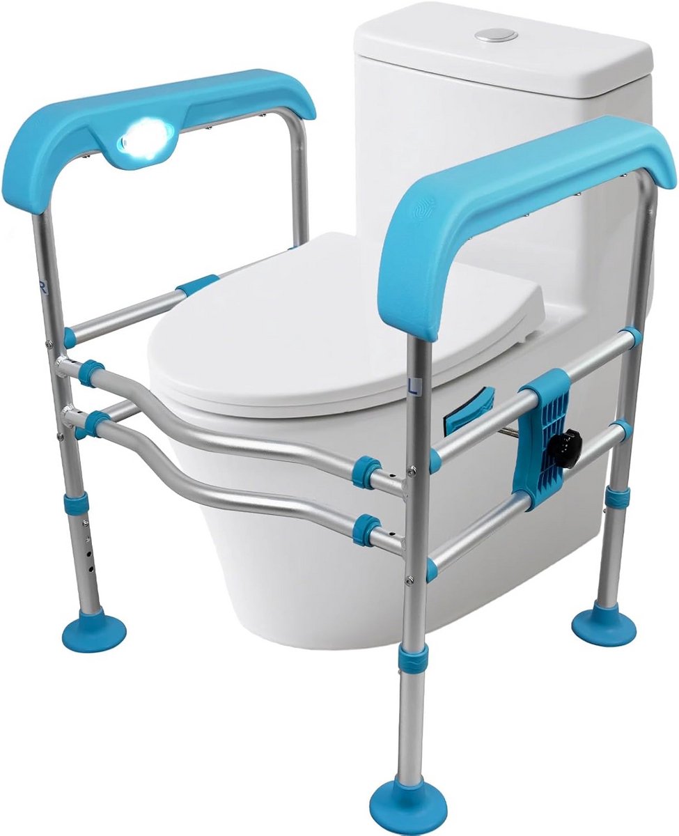 Verstelbare Toiletsteun met Handgrepen voor Ouderen en Senioren (300kg)