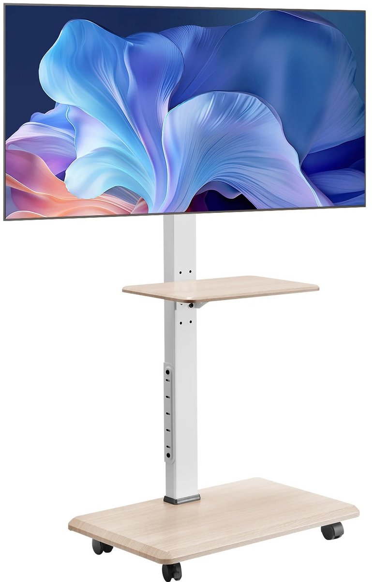 Lifero TV-standaard Verrijdbaar - TV Kast – Mobiele TV Standaard op Wielen – Televisie Statief 70 inch - Rollend Meubel Televisies