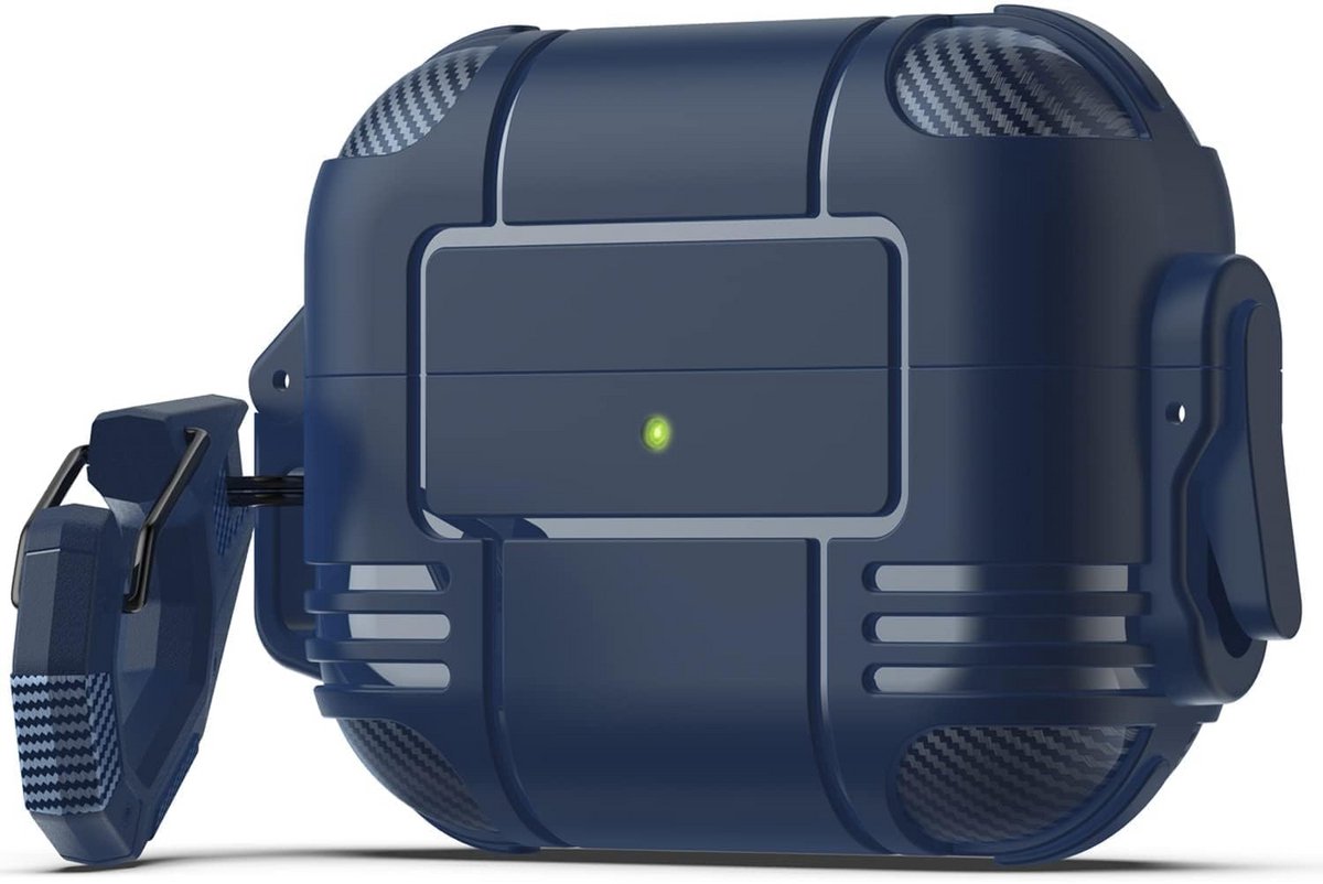 Schokbestendige Harde Cover voor Draadloze Oortjes Hoesje (AirPods/Pro-compatibel) - Blauw