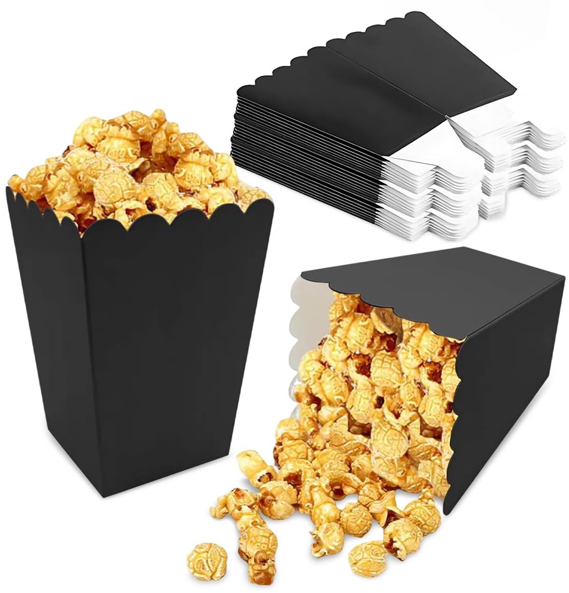 Popcorntüten - Herbruikbare Popcornbecher - 24 Stuks - 11,5 x 7 x 5 cm