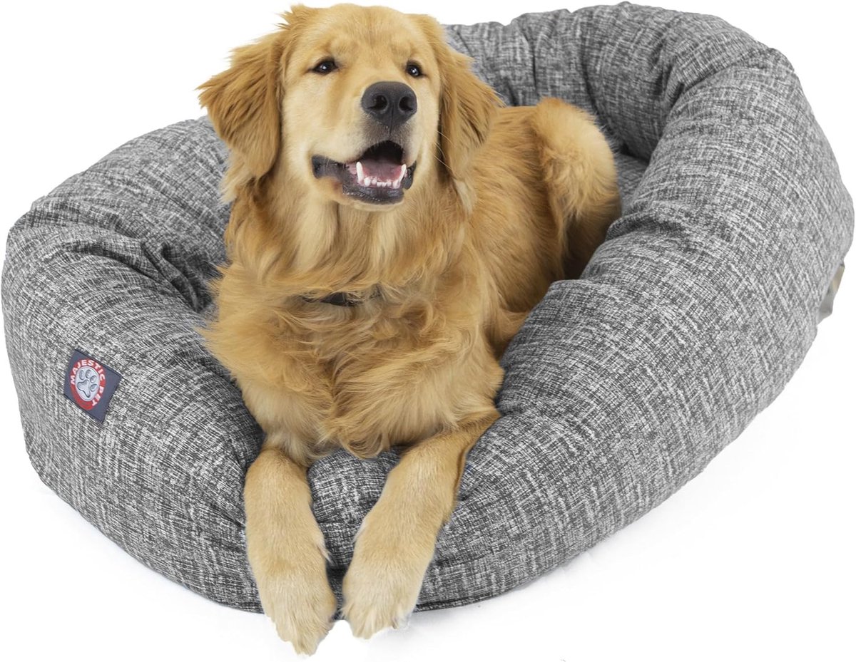 Kalmerend Donut Hondenbed Rond met Rugsteun - Zacht en Pluizig Rustbed 61cm