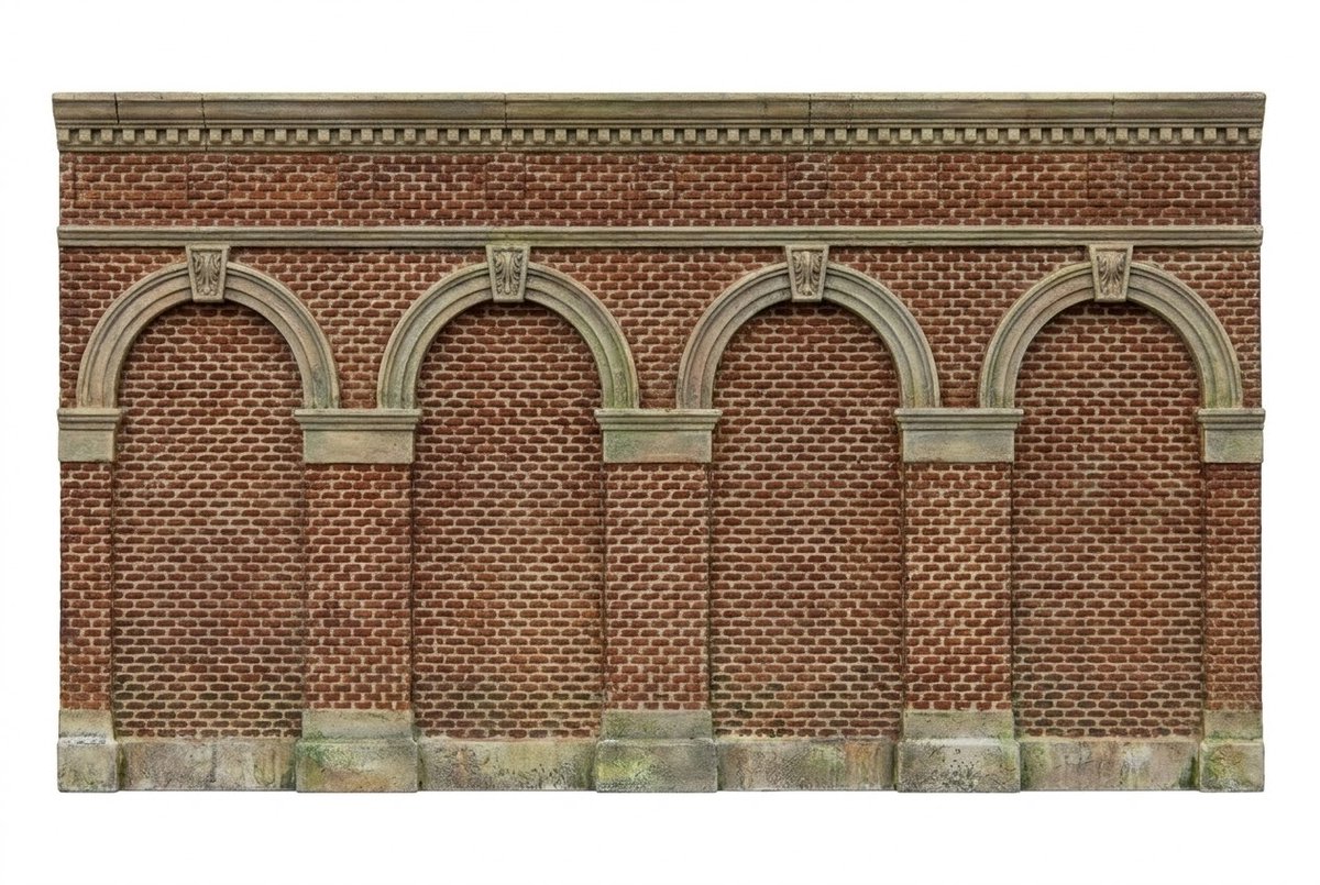 Hornby Steunmuren Baksteen 2 st. 1:76
