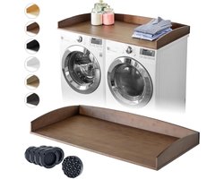 Bamboe Aanrecht voor Wasmachine en Droger - Extra Werkblad met Anti-Vibratie Pads