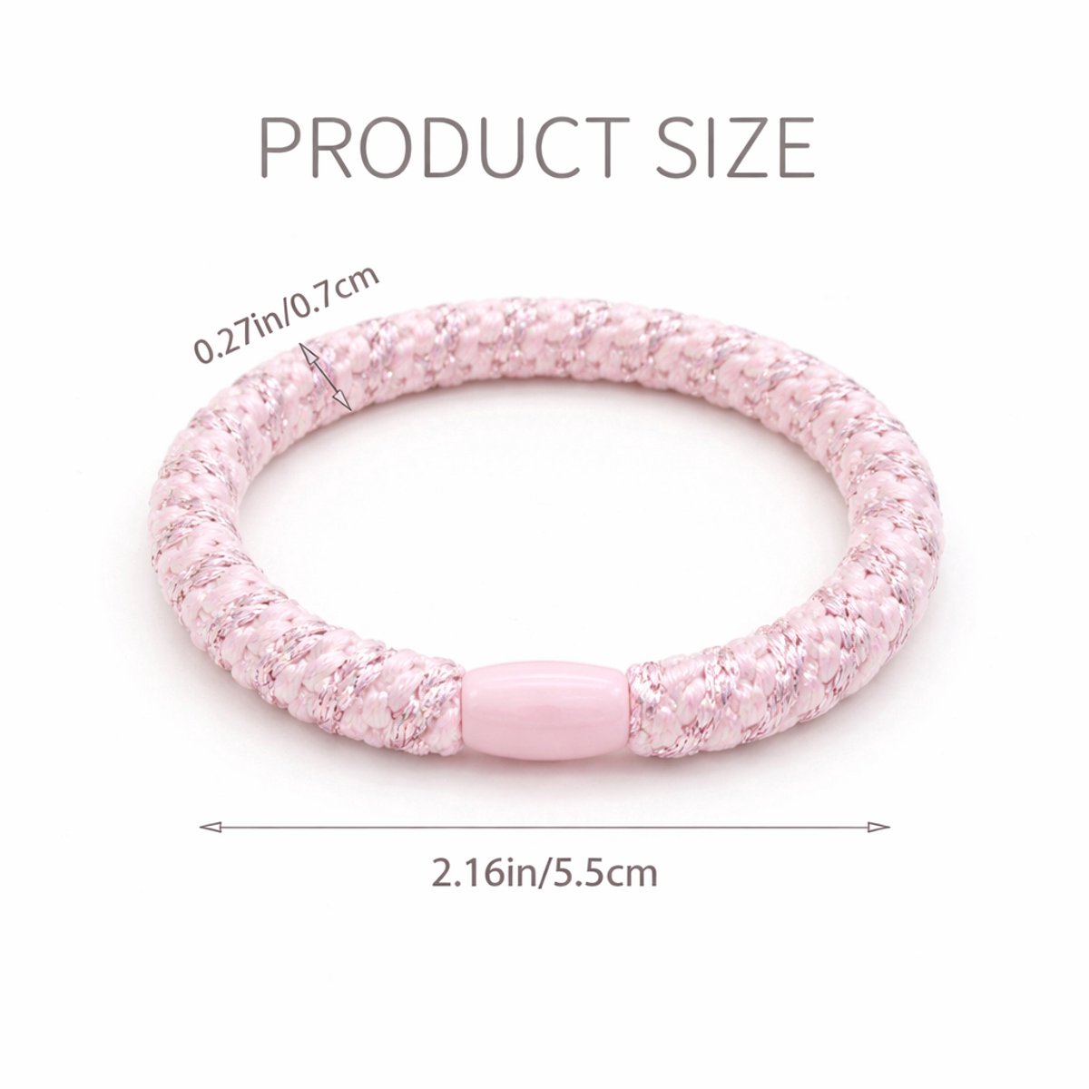 15 x Knekkie Haarelastiekjes met Kraaltje – Gevlochten Elastiek & Armband - Roze Stijl — cadeau in Mode & Accessoires - foto 6