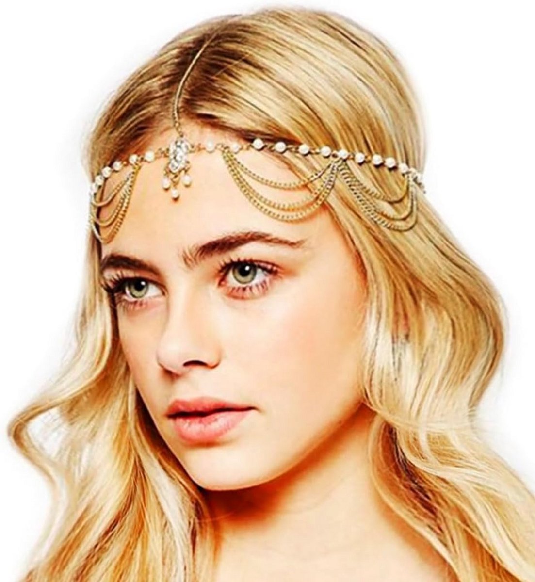 Bohemian Hoofdsieraad Dames - Verstelbare Hoofdband met Hanger - Bruiloft & Feest Accessoire