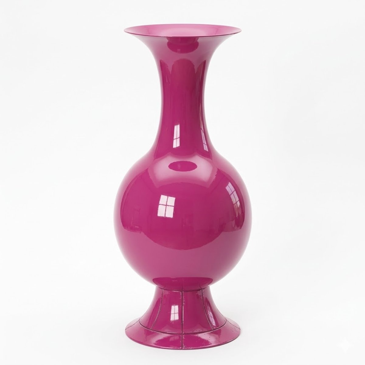 Decoris vaas ijzer deco 25x56cm fuchsia