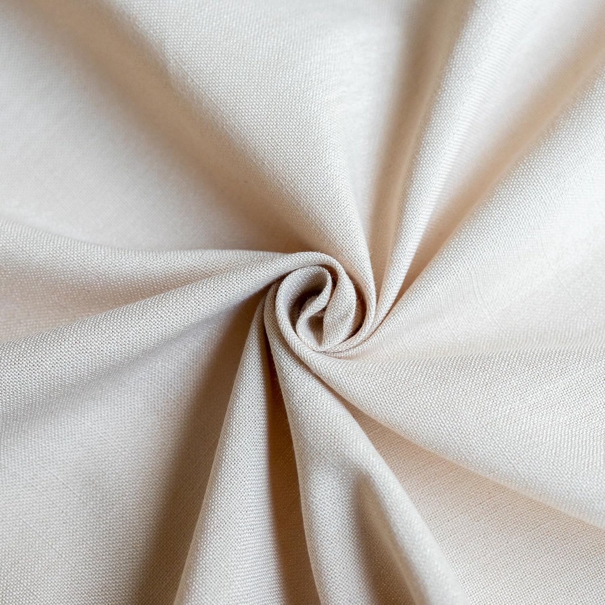 Rond Tafelkleed Katoen Linnen Beige met Franjes Diameter 180 cm