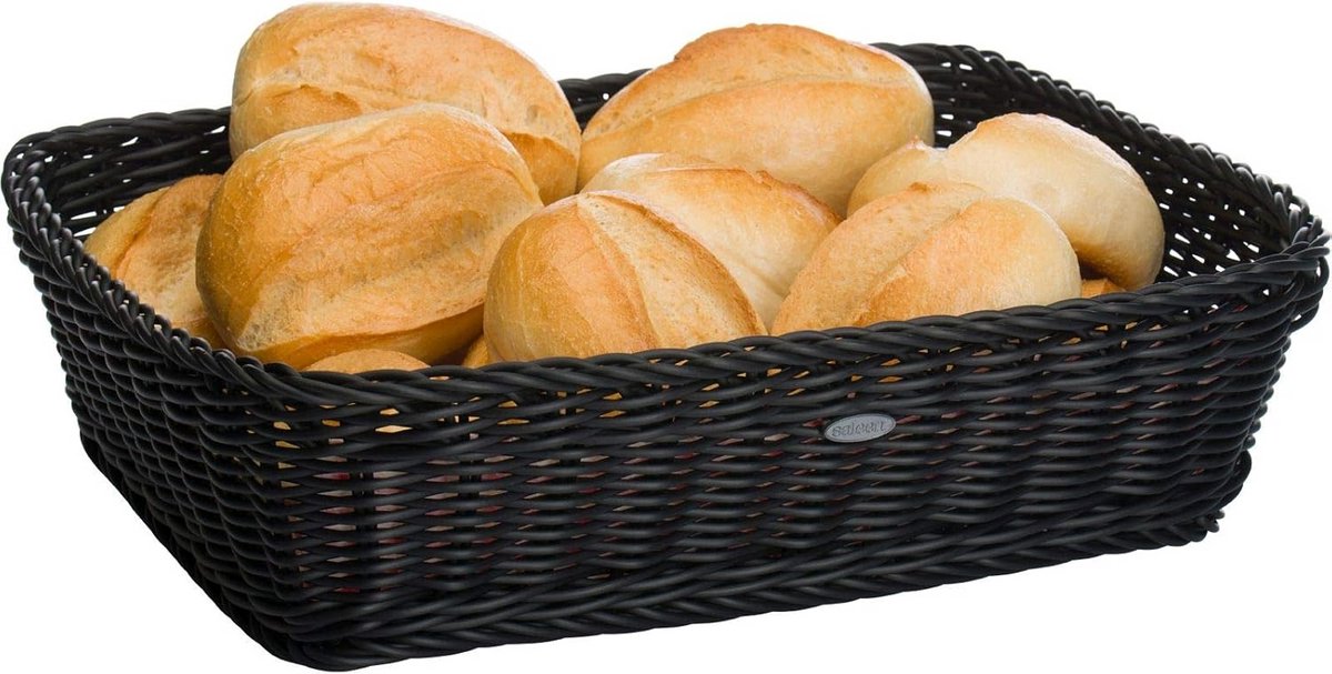 Rechthoekige Multifunctionele Mand Zwart Synthetische Vezel voor Horeca en Huis