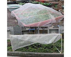 Tuinbouwnet, een fijnmazig insectengaas voor groenten, fruit, bloemen en gewassen, geschikt voor tuinieren en telen in de open lucht. Muggenspray (60 mesh, versterkt, 2,5 m x 3 m).