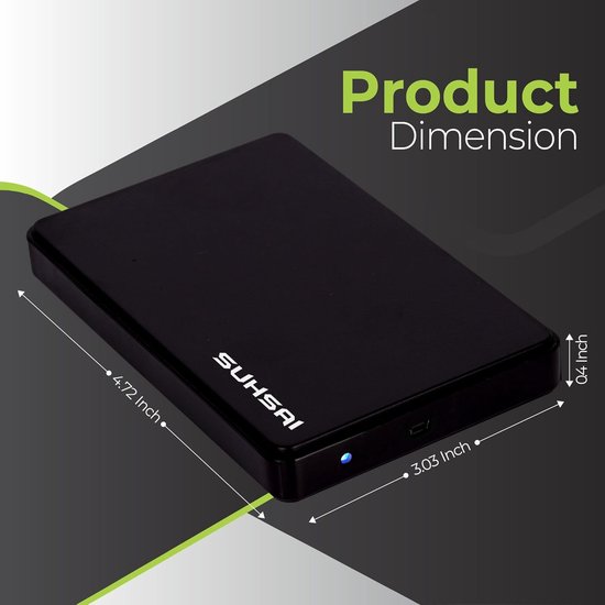 Draagbare Externe Harde Schijf 1 TB - 2,5 inch Externe HDD voor Opslag en Back-up - USB 2.0 - Compatibel met PC, Laptop, Mac en Chromebook (Zwart) — afbeelding 5