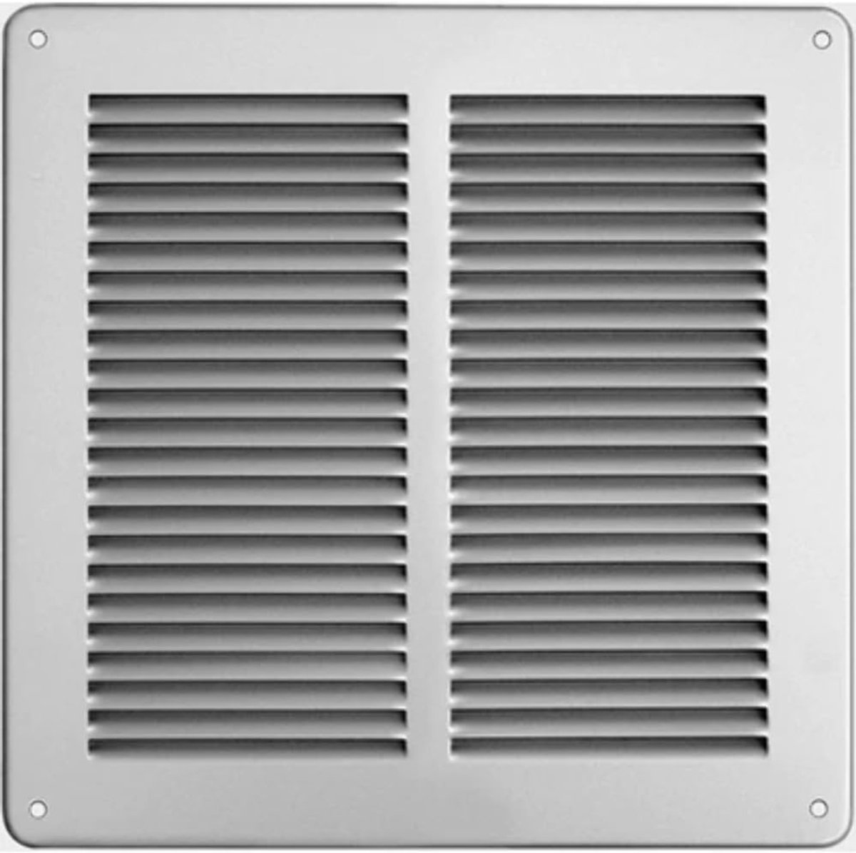 Ventilatierooster Metaal Vierkant Zilver - 240x240 mm - Overlappend