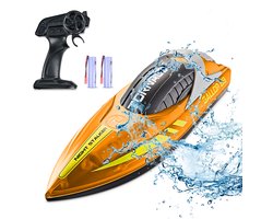 Pumpify Bestuurbare Boot – Waterspeelgoed – Met LED Verlichting – RC Boot – Snelheid Tot 15 km/h – 60m Bereik – Speelgoed Boot – Speedboot – Afstandsbestuurbare Boot - Speelgoed – 5 jaar – 6 jaar – 7 jaar – 8 jaar – 9 jaar – 10 jaar – Oranje