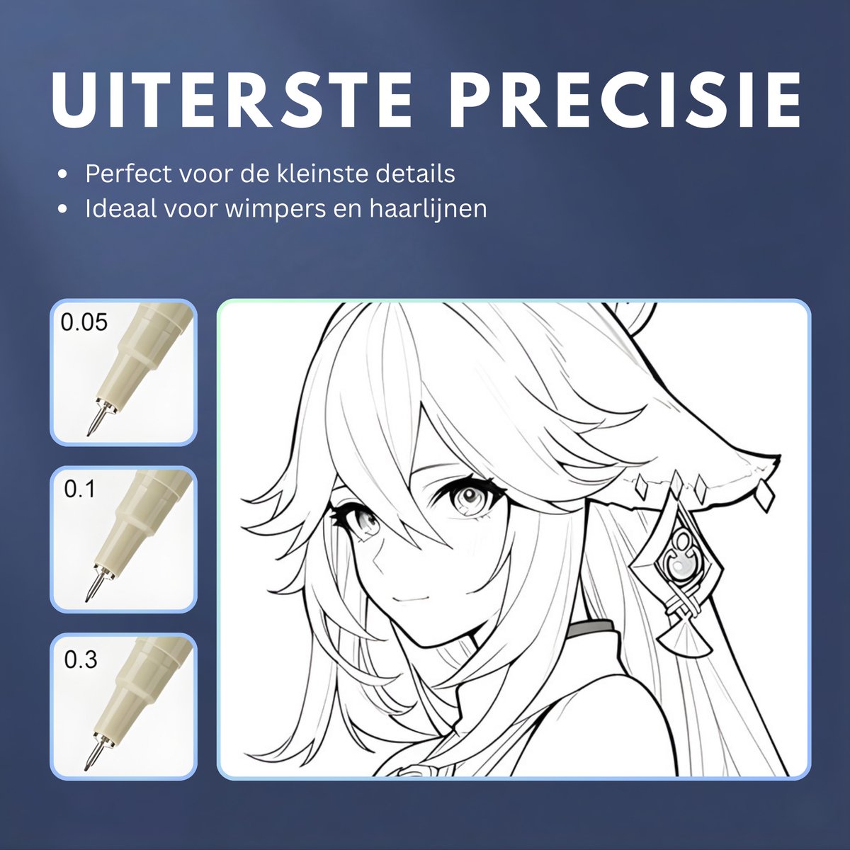 Ainy - Teken Fineliners Acht watervast - set van 8 zwart fineliner | fine liner kawaii manga / anime tekenen op schetsboek | bullet journal | handlettering | Pigment liner penselen | calligraphy pennen — afbeelding 2