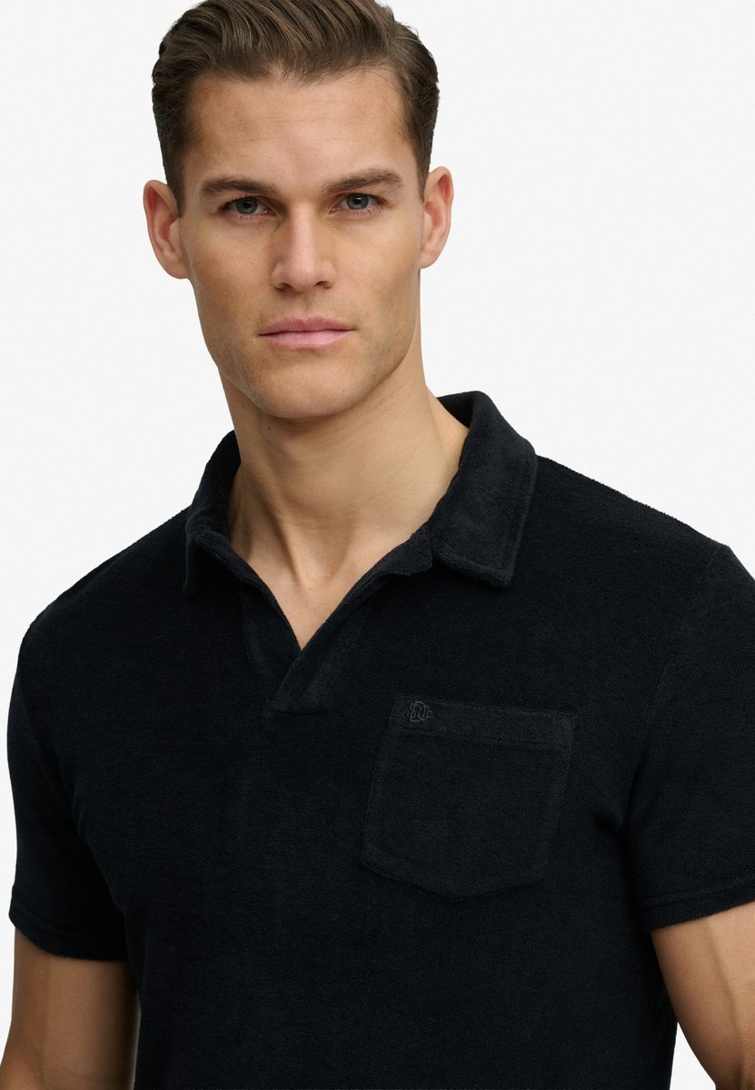 Superdry Towelling Korte Mouw Poloshirt XL Man Marineblauw