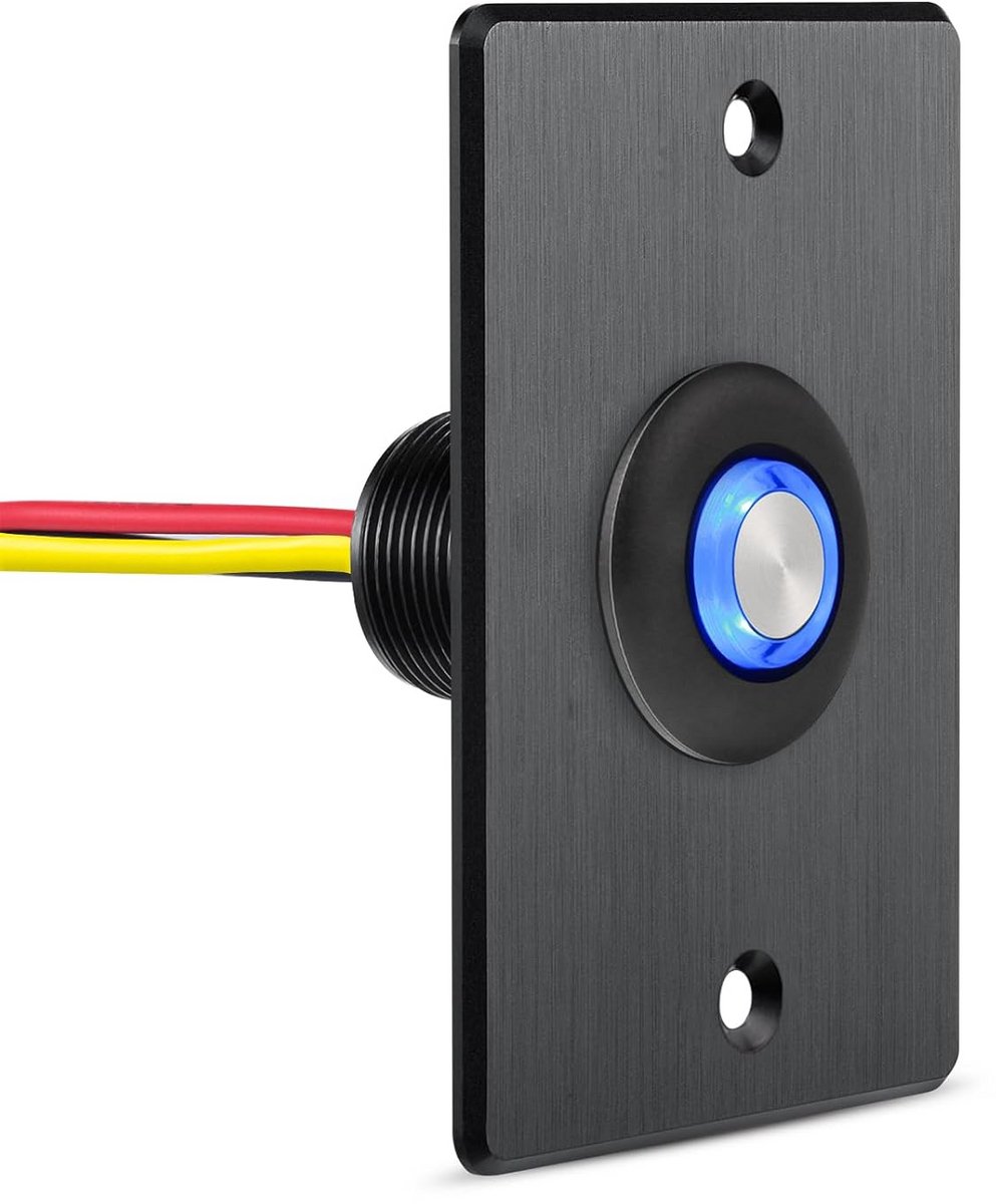 Inbouw LED Dimmer met Drukknop voor 12V Verlichting in Camper, Boot en Caravan (22mm)