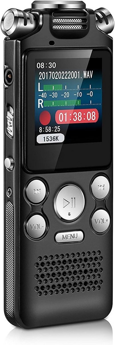 8GB Voice Recorder met Ruisonderdrukking en Dubbele Microfoon - HD Audio-Opnameapparaat