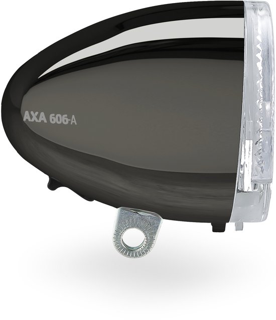AXA 606 Steady Auto Fietskoplamp - LED Voorlicht - 15 Lux - Dynamo - Auto On Lichtsensor - Clear Lens Technology - 35 m Lichtbeeld - 2.250 m Zichtbaarheid - Retro Chrome — afbeelding 2