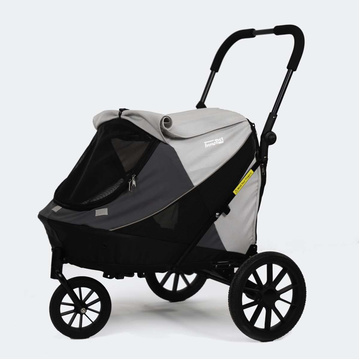 InnoPet Hondenbuggy Noah Pebble&Stone - tot 20 kg - Verstelbare Duwstang - Grijs