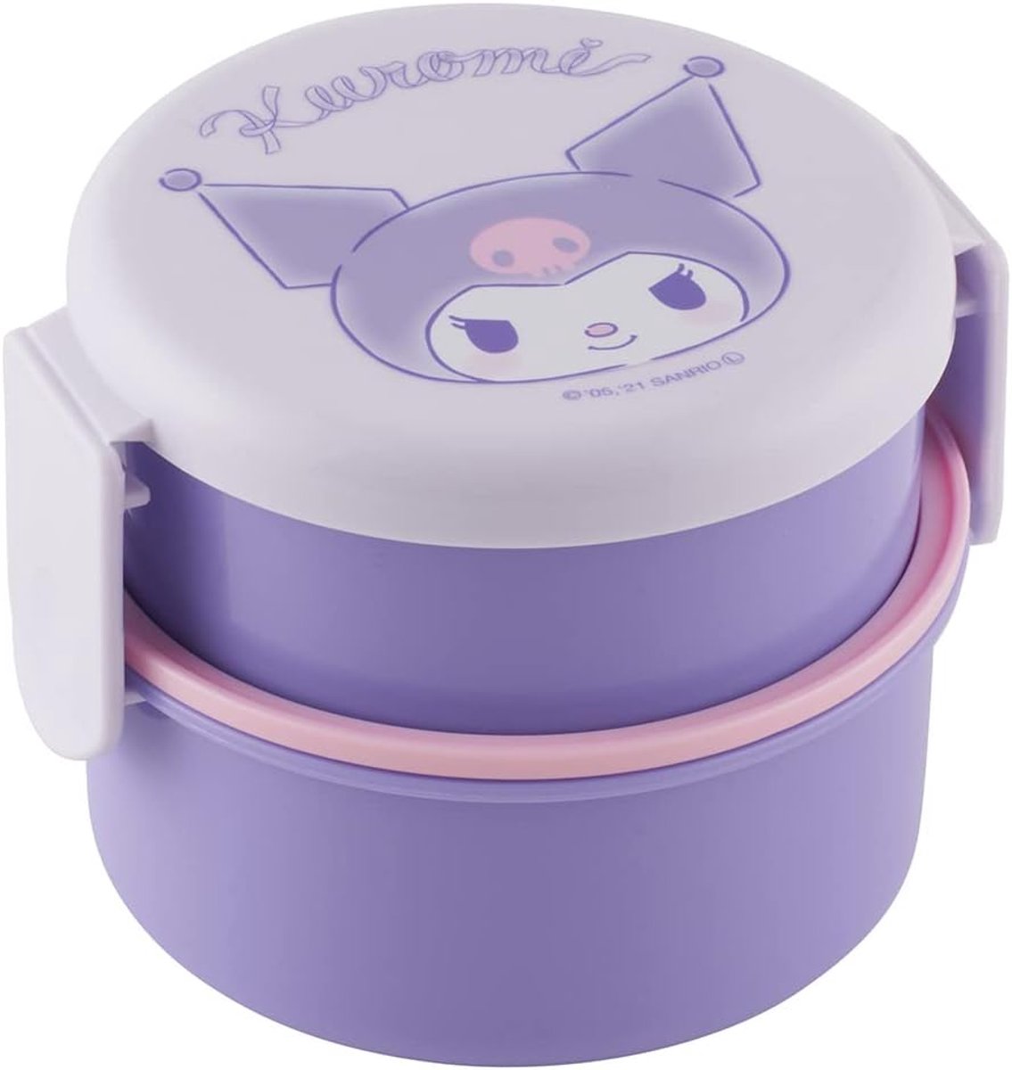 Ronde Bento Lunchbox met 2 Vakken en Vork - Magnetronbestendig - Japanse Stijl - Ideaal voor School en Werk