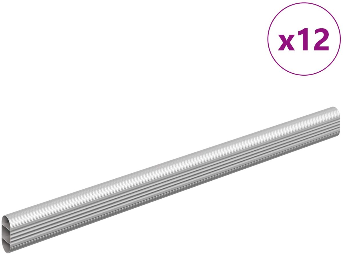 vidaXL - Kaststang - 12 - pcs - Zilver - 464 - x - 15 - x - 29 - mm - Aluminiumlegering