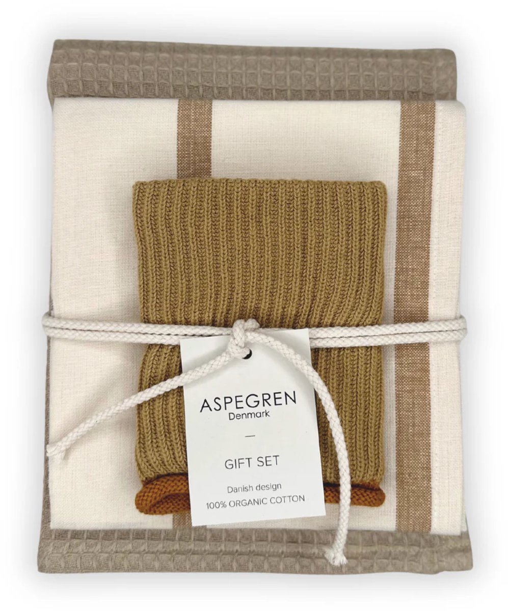 Aspegren - cadeauset Corn - biologische katoen - giftset keuken - Danish design