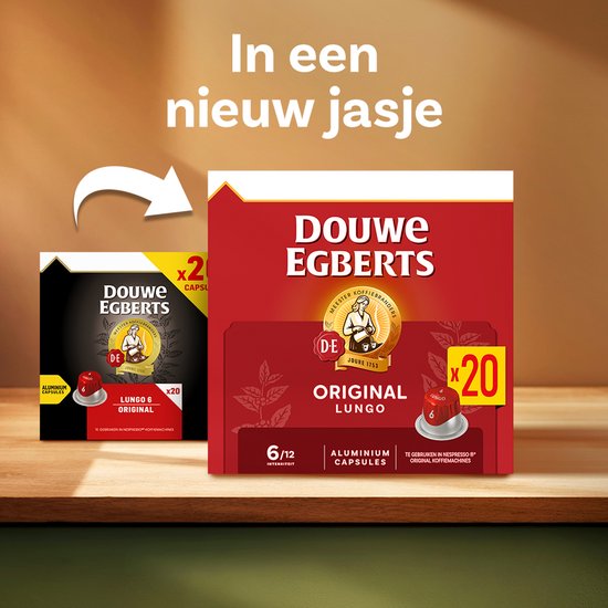 Douwe Egberts Lungo Original Koffiecups - Intensiteit 6/12 - 10 x 20 capsules