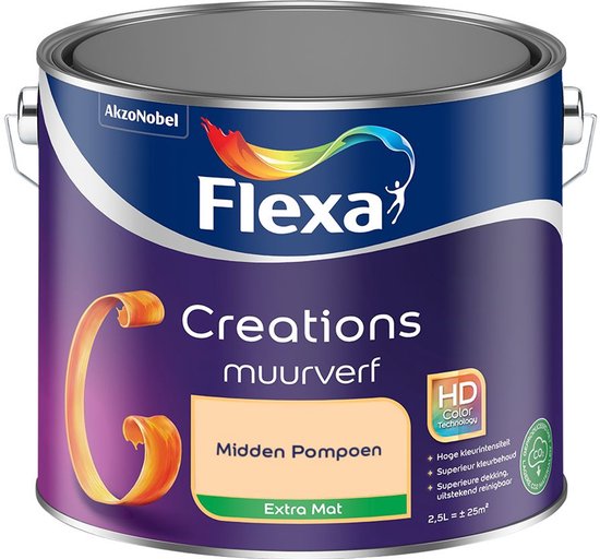 Flexa - Creations Muurverf Extra Mat - Midden Pompoen - Mengverf - 2,5 L