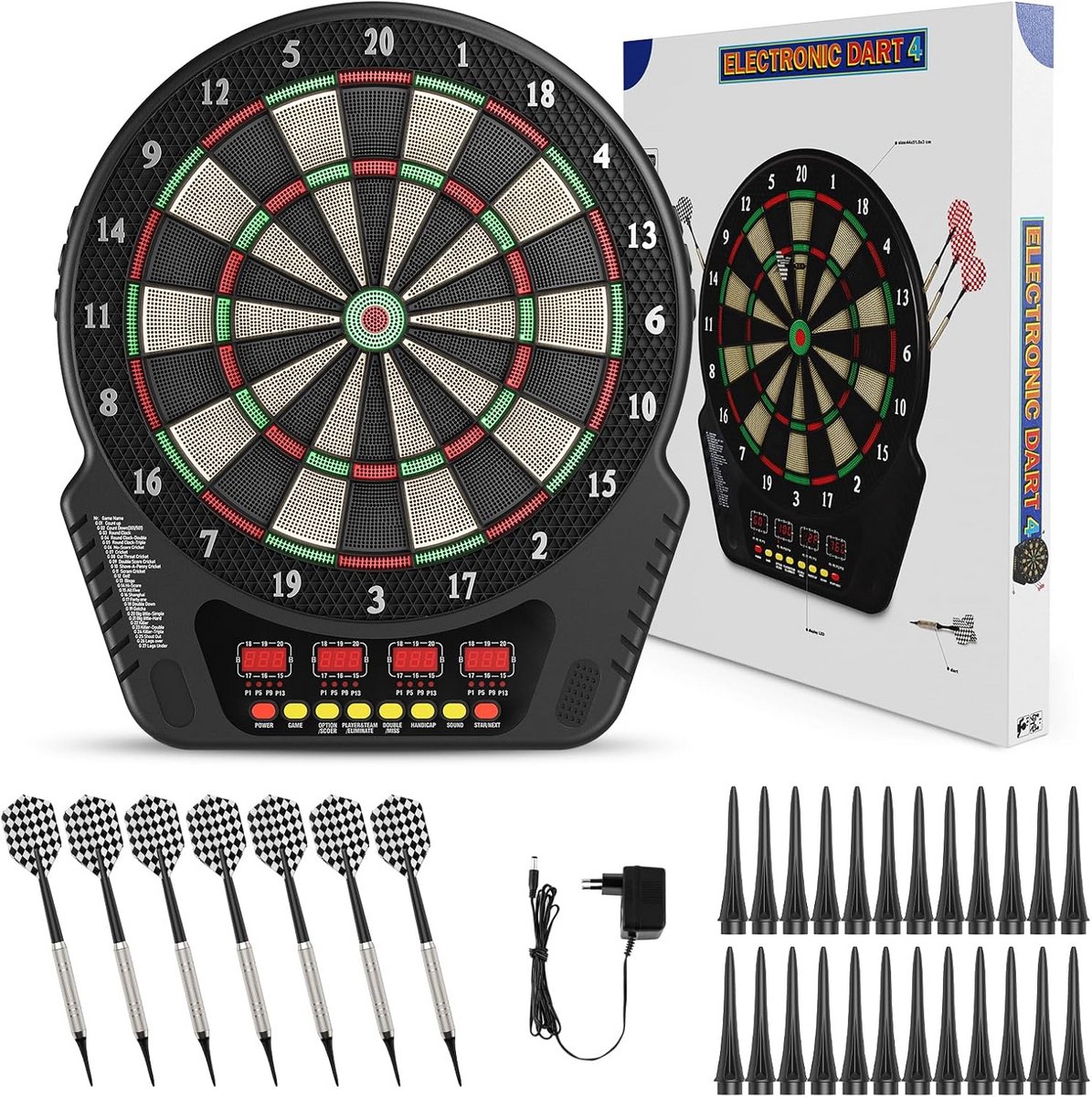 Professioneel Elektronisch Dartbord voor 1-16 Spelers met 243 Spelopties en Dartmachine Functie