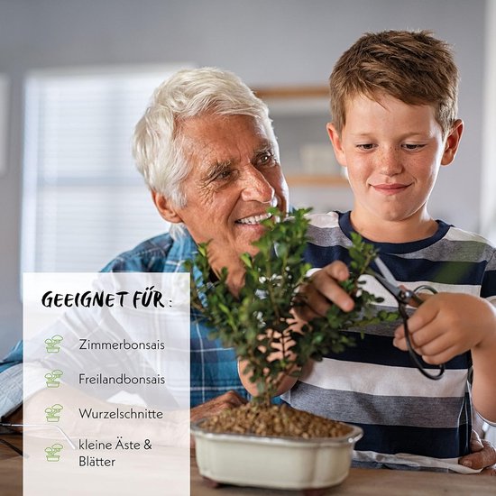Scherpe bonsai-schaar van staal - traditioneel bonsai-gereedschap voor een professionele bonsai-kweek - ideaal voor knopen, bladeren en takken van BrightLiving — afbeelding 2