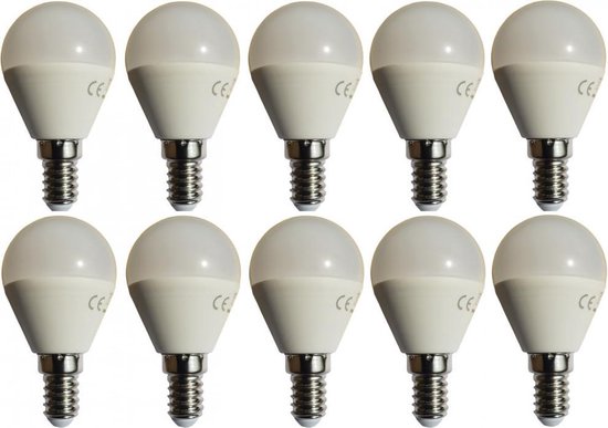 G45 kogellamp 10 stuks | E14 LED lamp 6W=50W | koelwit 4000K