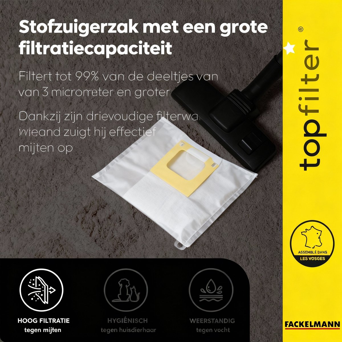 Set van 4 stofzuigerzakken Hoover TopFilter Premium