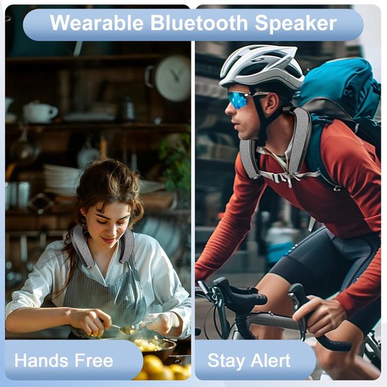 Draagbare Bluetooth Nek-luidspreker met Lange Speeltijd en 3D Stereo Geluid — afbeelding 2