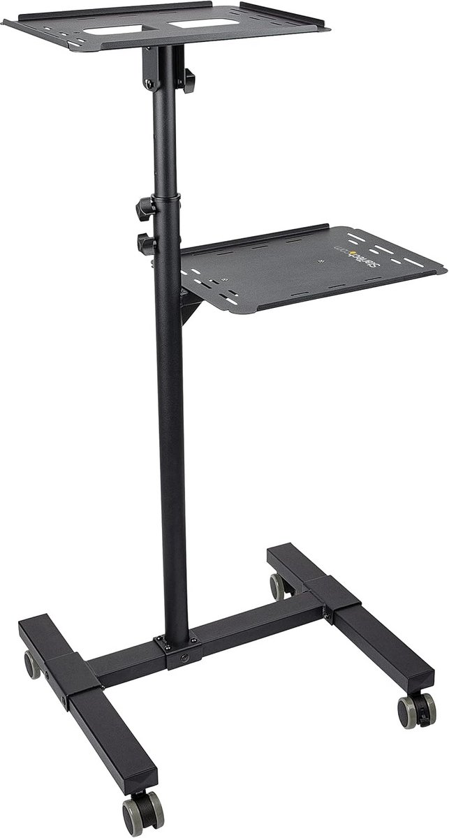 Verrijdbare Projector- en Laptopstandaard met 2 Verstelbare en Kantelbare Planken