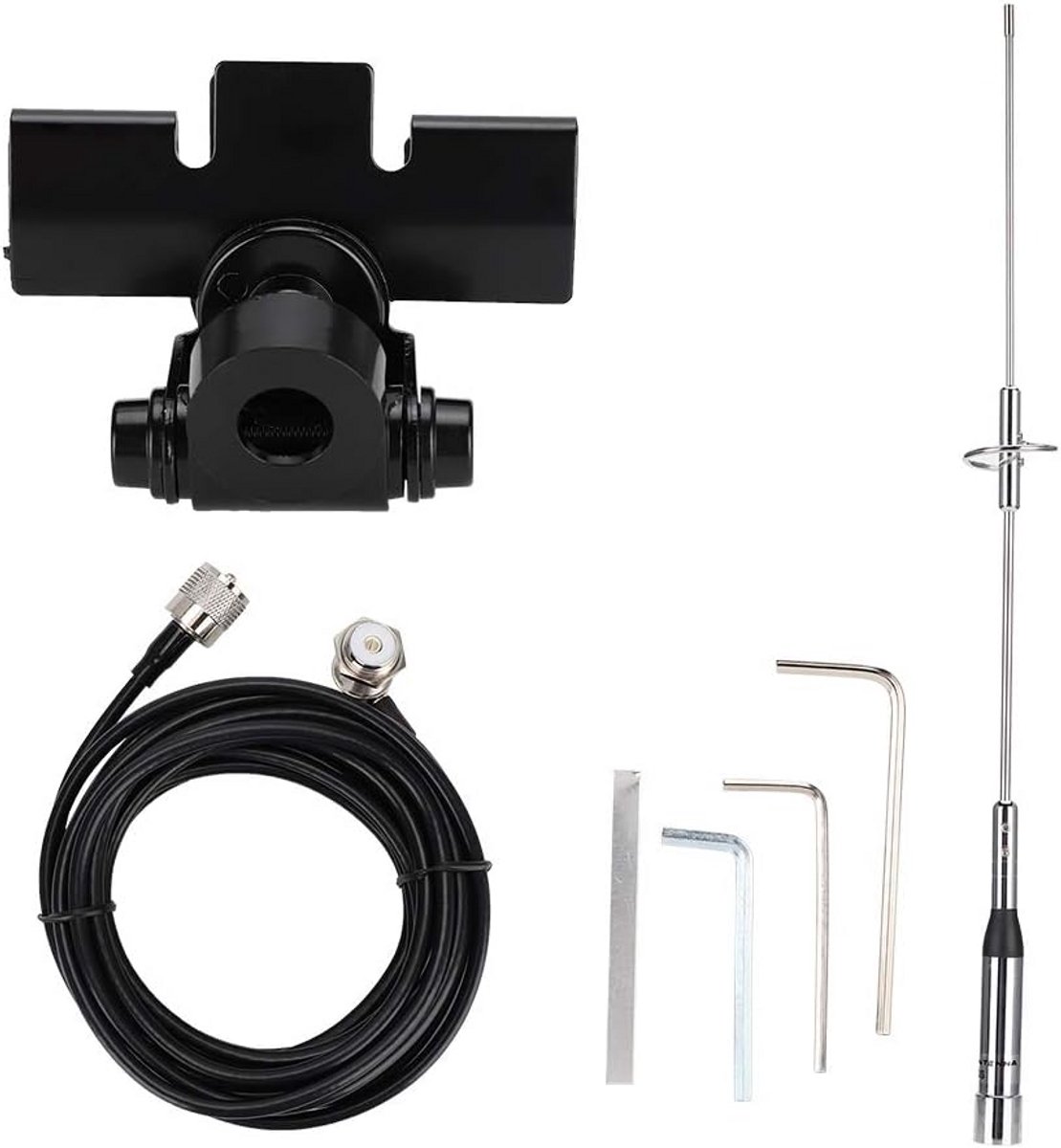 Dual Band Mobiele VHF/UHF Auto Antenne met Magnetische Montage en 5m Kabel