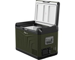 YOLCO GCX47 Green - Compressor Koelbox - 47 Liter - Koelt en Vriest tot -20 Graden - 12V 24V 230V en Zonnepaneel