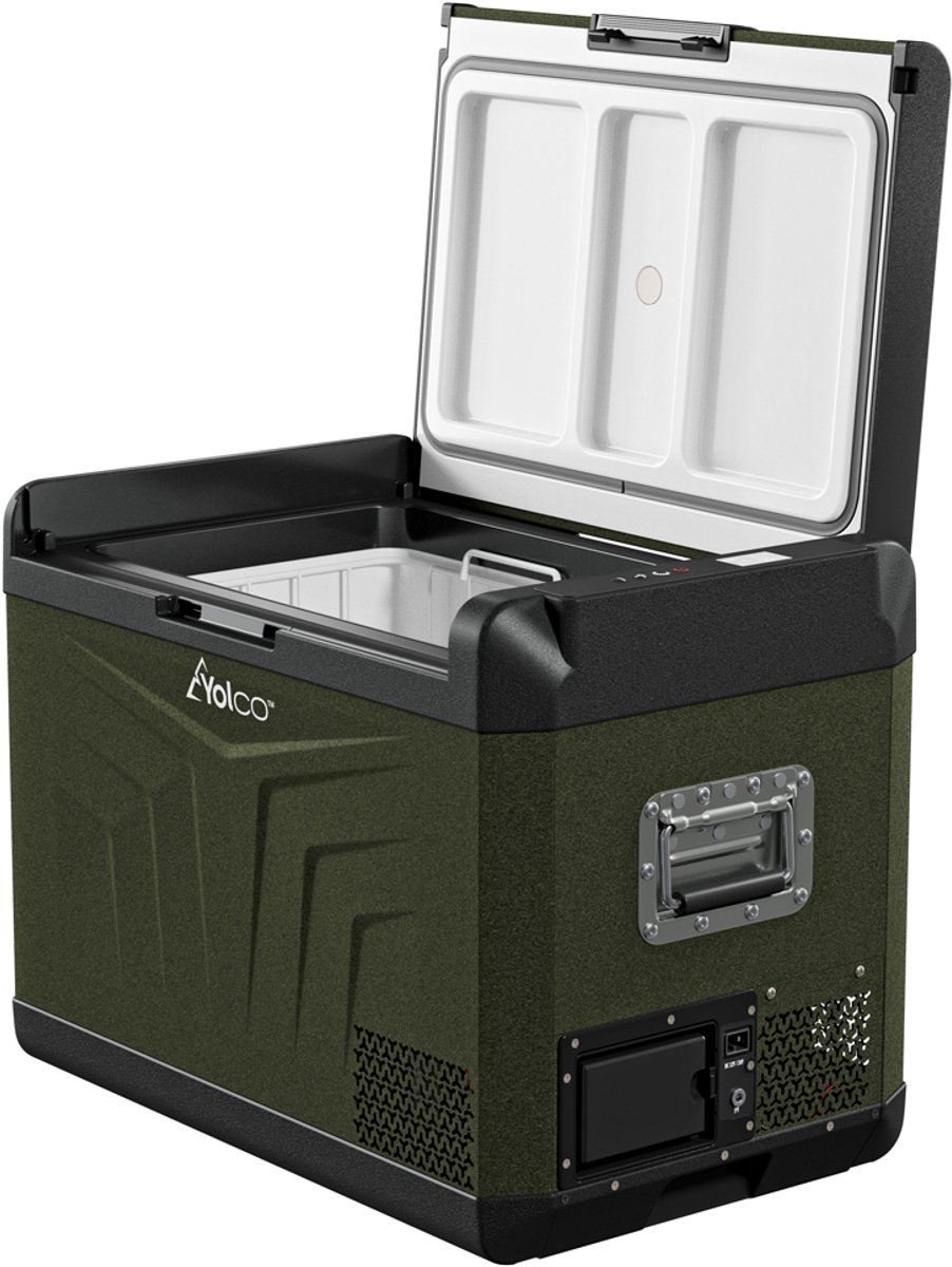 YOLCO GCX47 Green - Compressor Koelbox - 47 Liter - Koelt en Vriest tot -20 Graden - 12V 24V 230V en Zonnepaneel