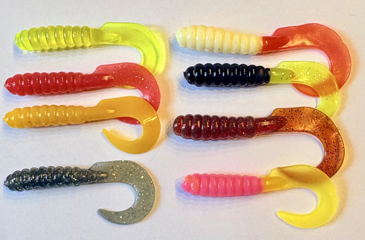 8x Twister 7,5cm - 3 inch assortiment B in diverse kleuren uit Amerika - Roofvissen - Snoek - Baars - Snoekbaars - Kunstaas - Kunstaasset