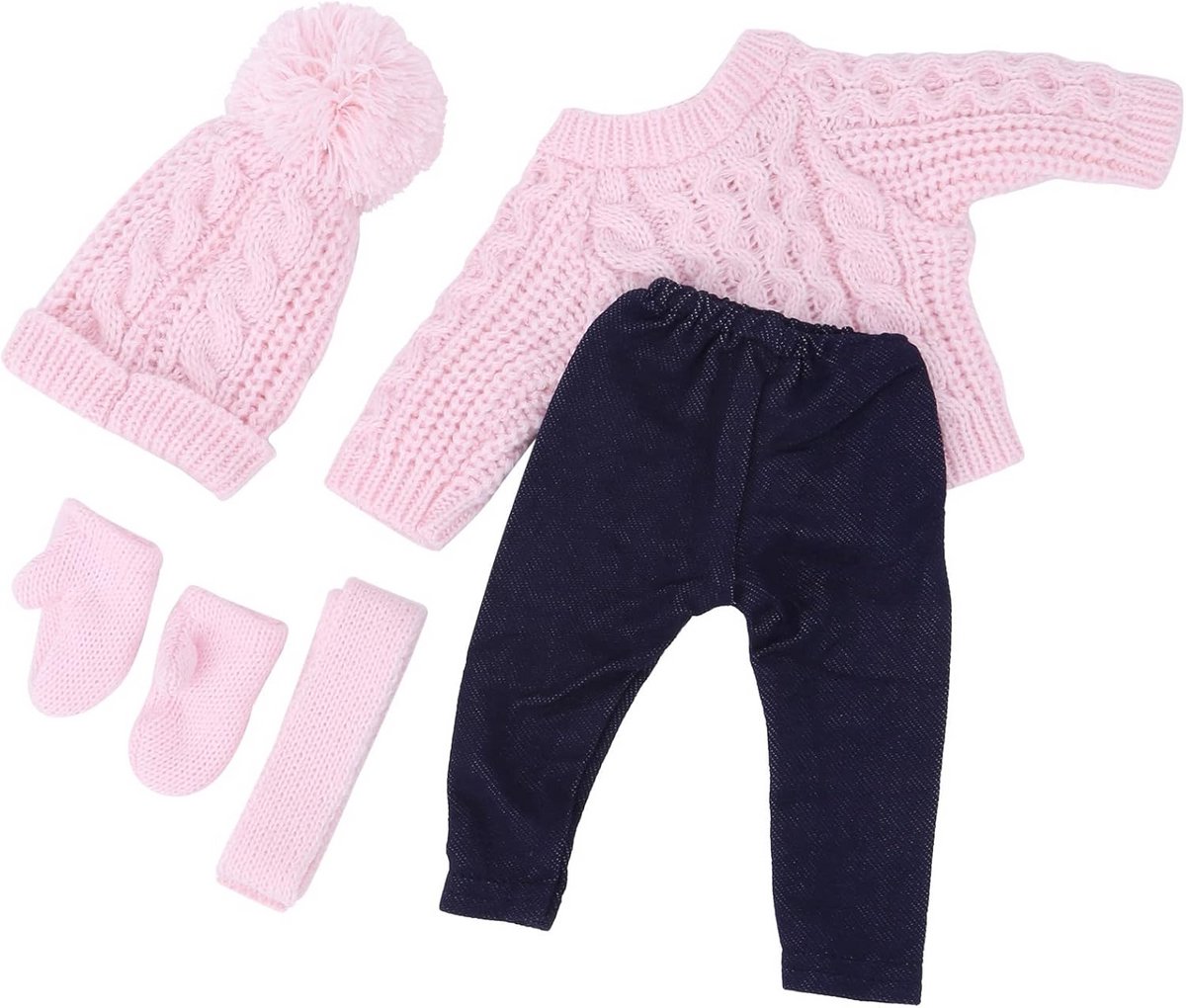Poppenkleding Set Trui Broek Sjaal en Muts voor 43 cm / 18 Inch Pop