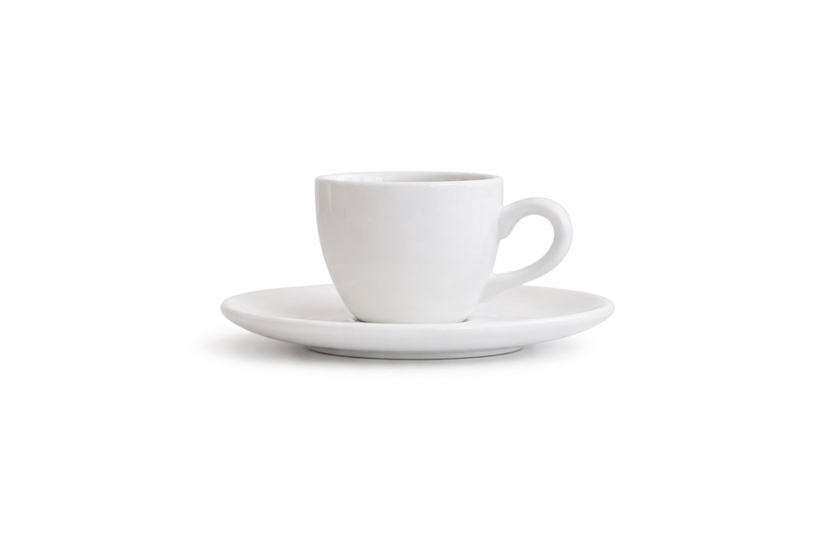 Duralite - Koffie Kop & schotel - 18cl - Wit - Classic white - Porselein - set á 6 stuks - 024X