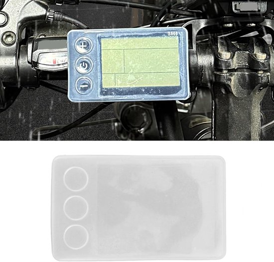 Beschermhoes voor fietsdisplay - krasbestendige siliconen beschermhoes - transparante siliconen beschermhoes voor fietssnelheidsmeterdisplay - geschikt voor S866 LCD-meters van Merkloos — afbeelding 4