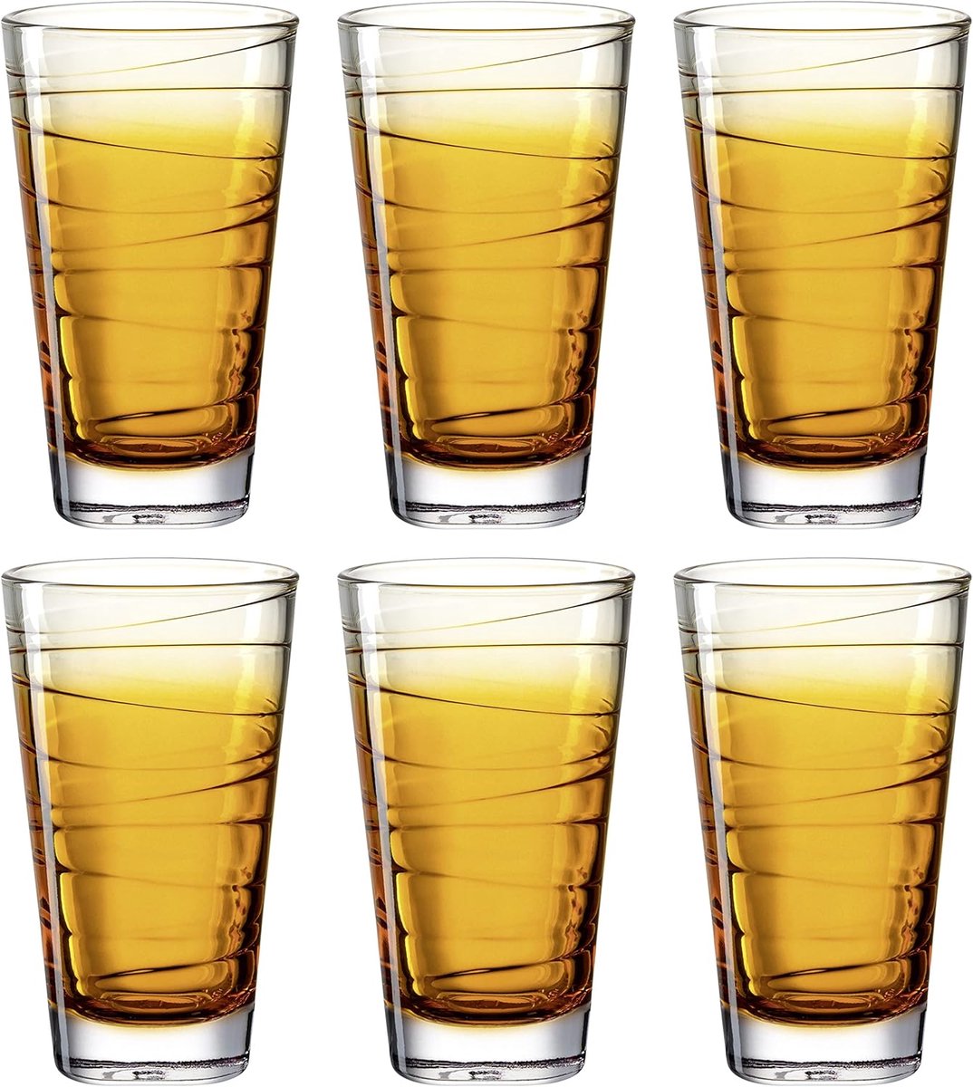 Set van 6 Oranje Gele Drinkglazen voor Dagelijks Gebruik en Feestjes