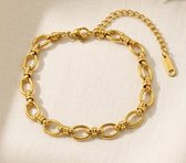 Lundholm Luxe Premium Stainless Steel Gold Plated Goudkleurige Armband Dames Schakel Jewellery cadeau - verjaardag cadeau vrouw Afscheid My Ellen Serie Bedankt Cadeau - Scandinavisch Design