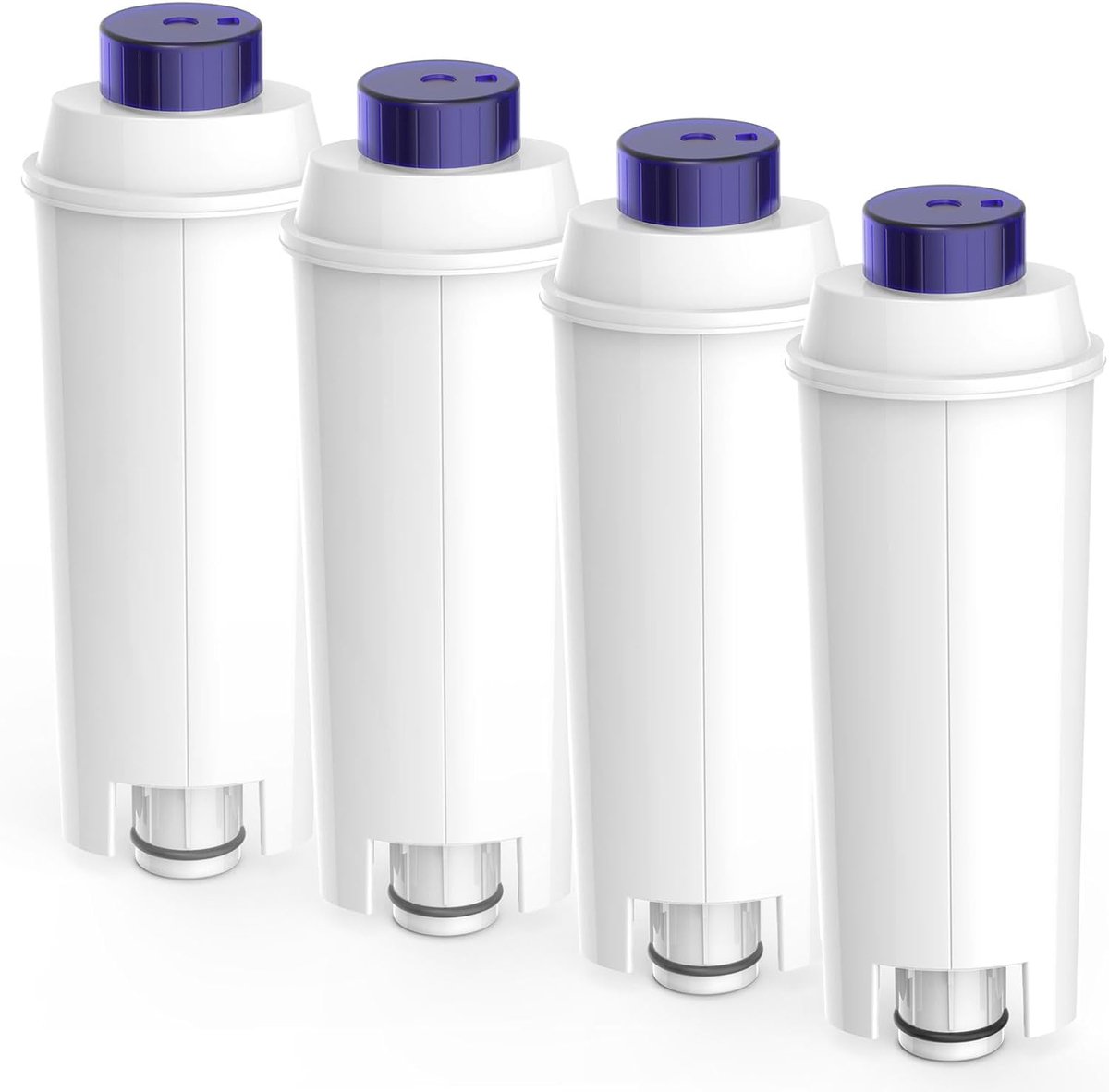 4 stuks filter geschikt voor Delonghi Magnifica s - Dinamica ECAM - ETAM, EC, BC Serie, ontkalker geschikt voor Delonghi, filterpatroon DLSC002